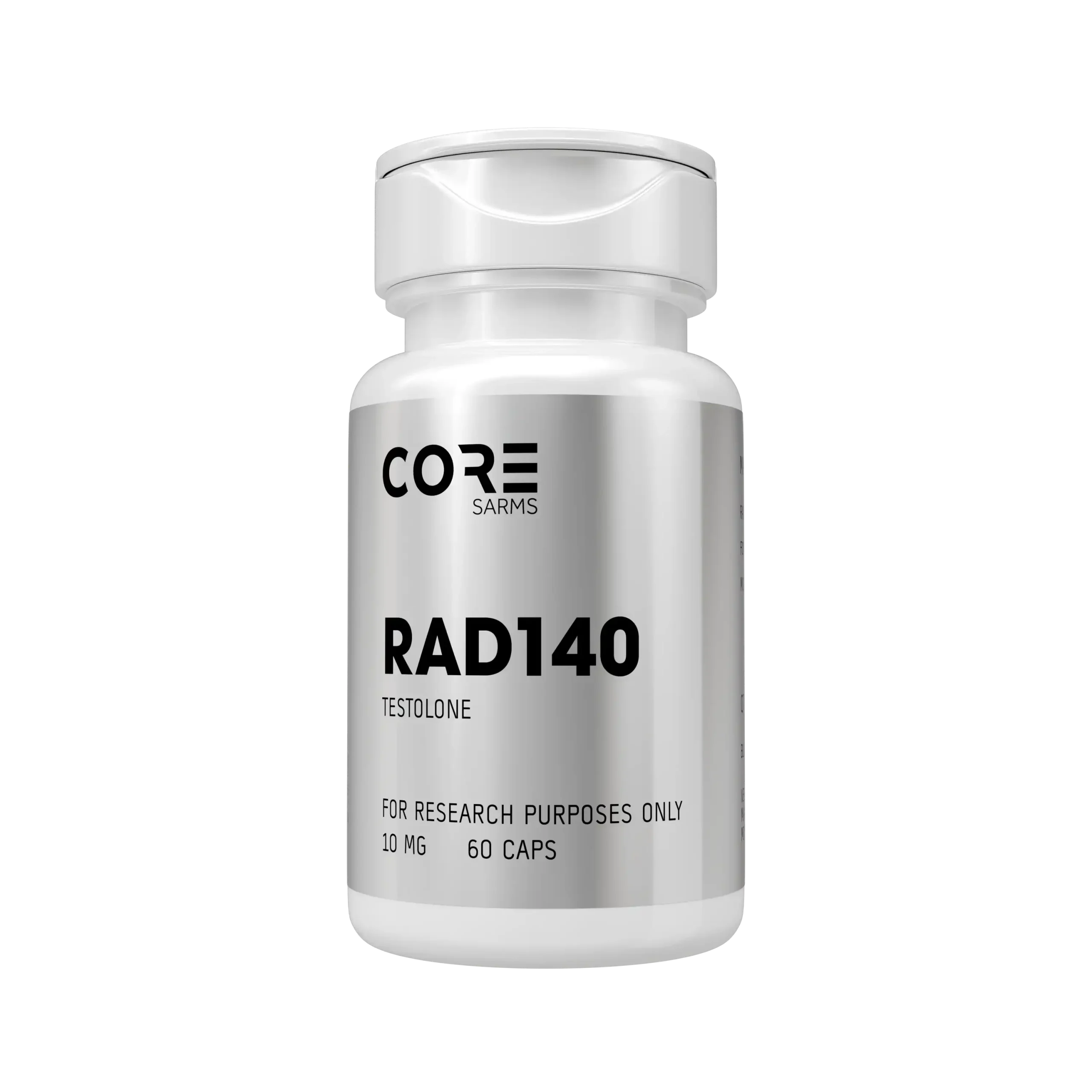 CORE SARMS RAD140 (Testolone) bottle, designed for research purposes only